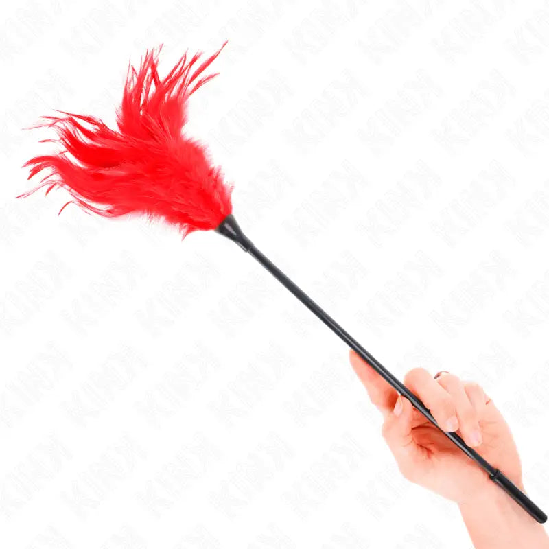 KINK - MÚLTIPLAS PENAS DE CÓCEGAS VERMELHAS 45 CM - Sexshoptuga