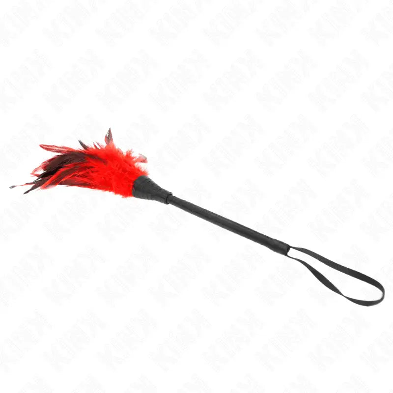 KINK - PENAS DE FRANGO EM FORMA DE CHIFRE VERMELHO 36 CM - Sexshoptuga