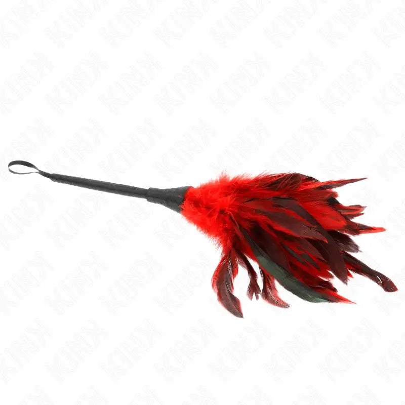KINK - PENAS DE FRANGO EM FORMA DE CHIFRE VERMELHO 36 CM - Sexshoptuga