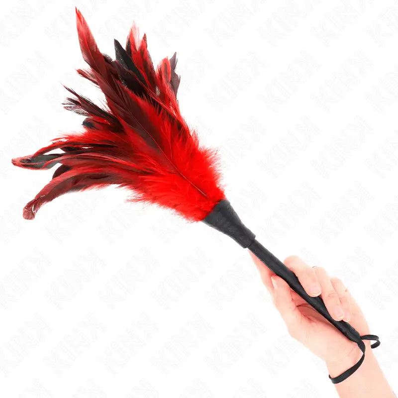 KINK - PENAS DE FRANGO EM FORMA DE CHIFRE VERMELHO 36 CM - Sexshoptuga