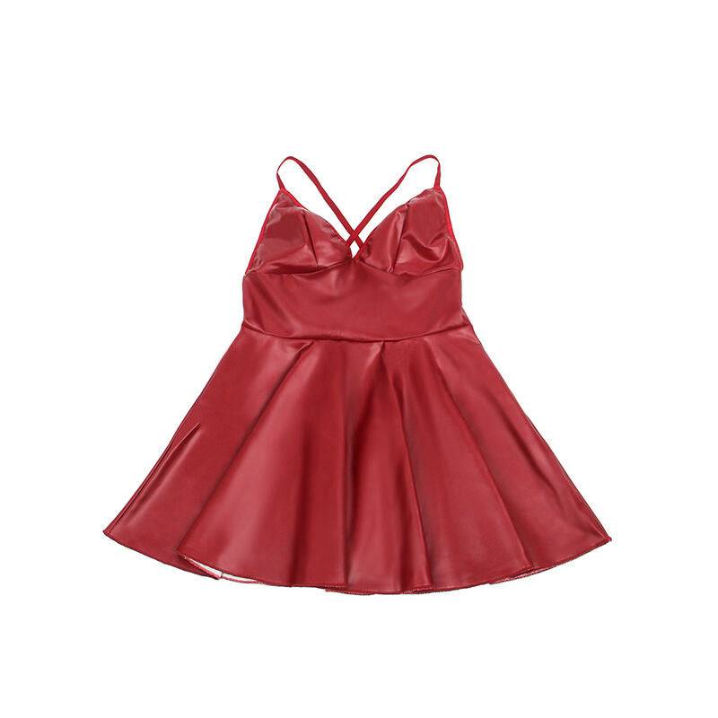 SUBBLIME - 955397 VESTIDO COM ALÇAS DE COURO BORDÔ S/M - Sexshoptuga 