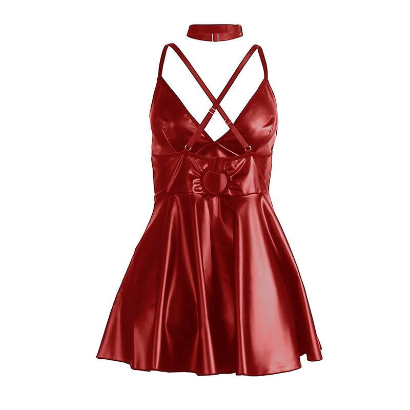SUBBLIME - 955397 VESTIDO COM ALÇAS DE COURO BORDÔ S/M - Sexshoptuga 