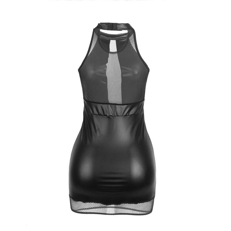 SUBBLIME - 955489 VESTIDO DECOTE HALTER COM TRANSPARÊNCIAS PRETO L/XL - Sexshoptuga 