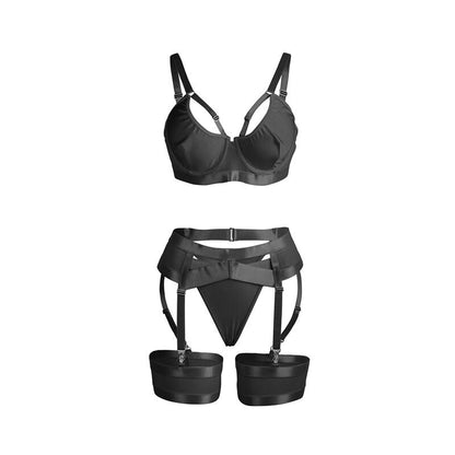 SUBBLIME - 955243 SUTIÃ BONDAGE PRETO COM CONJUNTO DE LIGA L/XL - Sexshoptuga 
