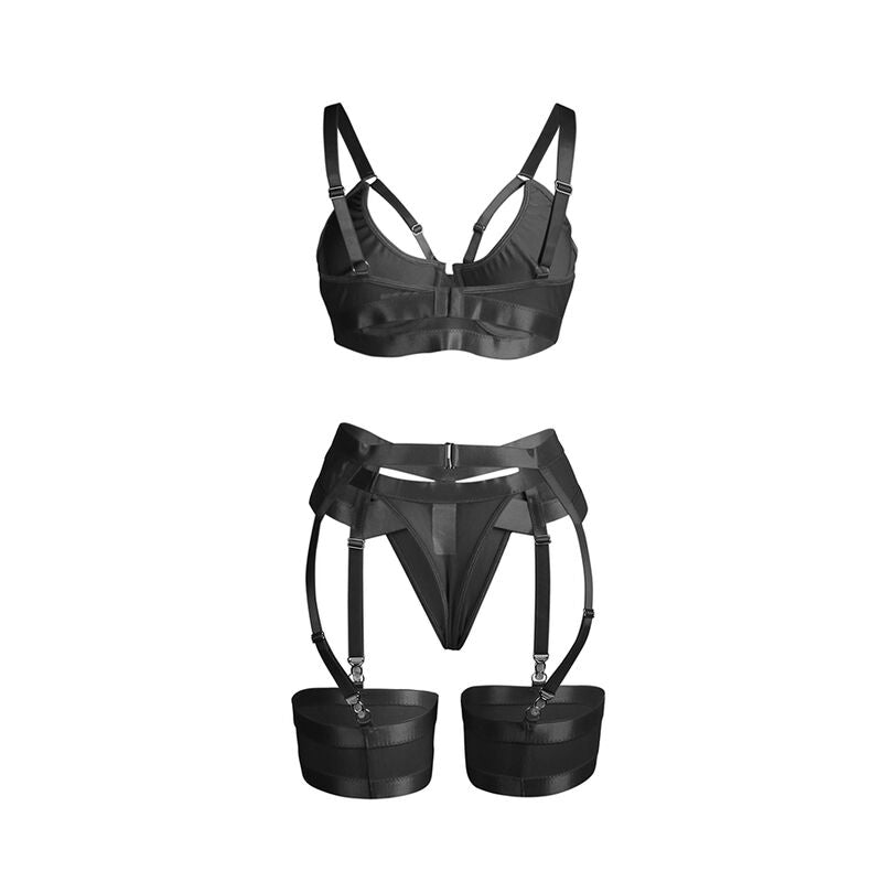 SUBBLIME - 955243 SUTIÃ BONDAGE PRETO COM CONJUNTO DE LIGA L/XL - Sexshoptuga 