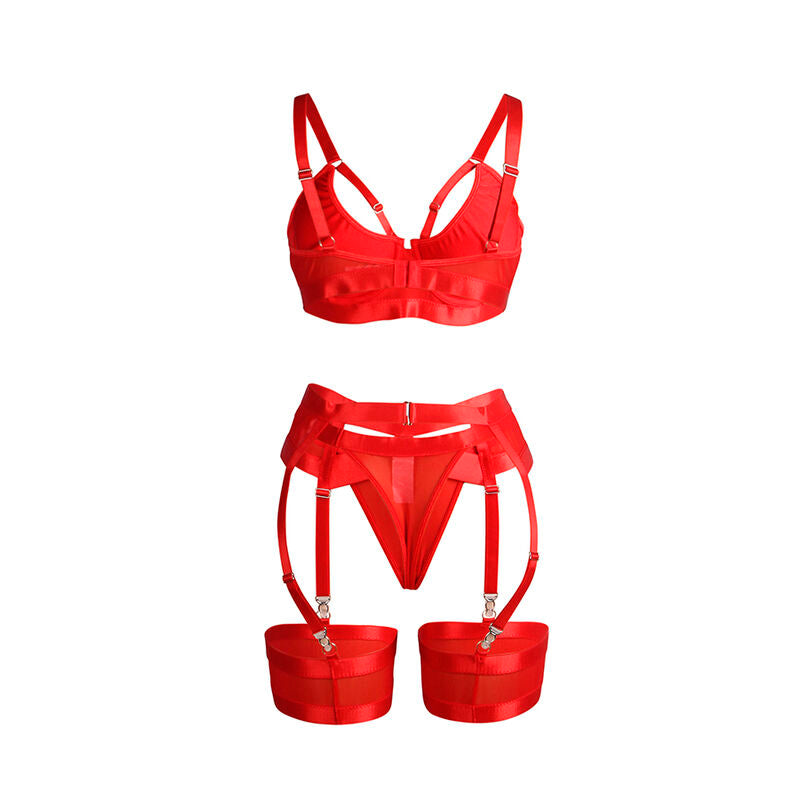 SUBBLIME - 955267 SUTIÃ BONDAGE VERMELHO COM CONJUNTO DE LIGA L/XL - Sexshoptuga 