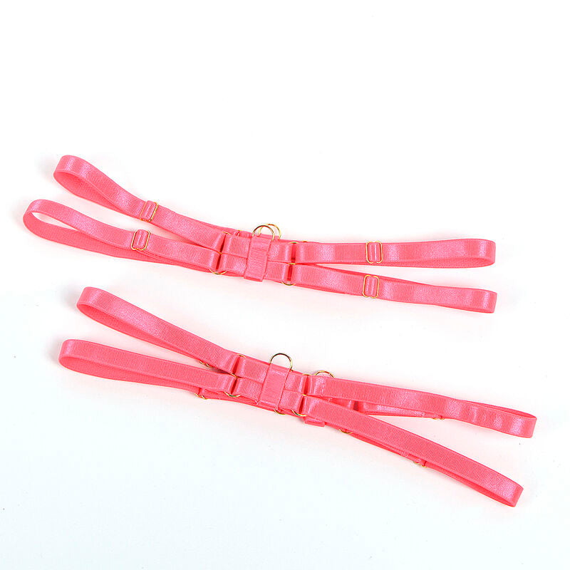 SUBBLIME - 955304 CONJUNTO DE SUTIÃ COM COLAR E DETALHES NAS PERNAS ROSA FLUORESCENTE L/XL - Sexshoptuga 