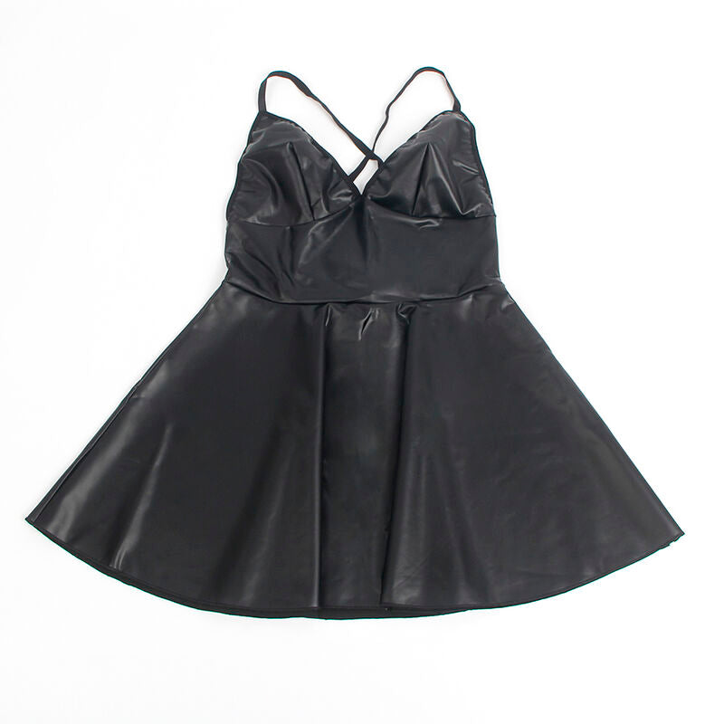 SUBBLIME - 955373 VESTIDO COM ALÇAS DE COURO PRETO S/M - Sexshoptuga 