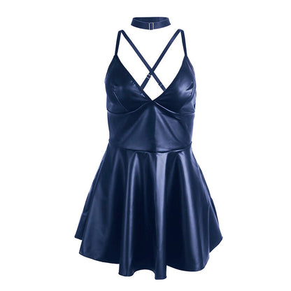SUBBLIME - 955427 VESTIDO COM ALÇAS DE COURO AZUL L/XL - Sexshoptuga 