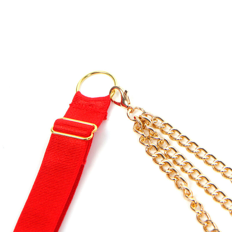 SUBBLIME - 955519 CONJUNTO DE SUTIÃ COM CORRENTES E MALHA CORAÇÃO VERMELHO S/M - Sexshoptuga 