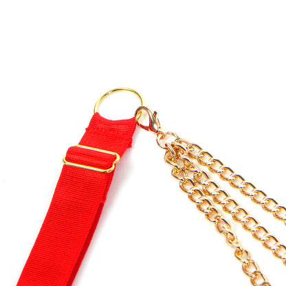SUBBLIME - 955519 CONJUNTO DE SUTIÃ COM CORRENTES E MALHA CORAÇÃO VERMELHO S/M - Sexshoptuga 