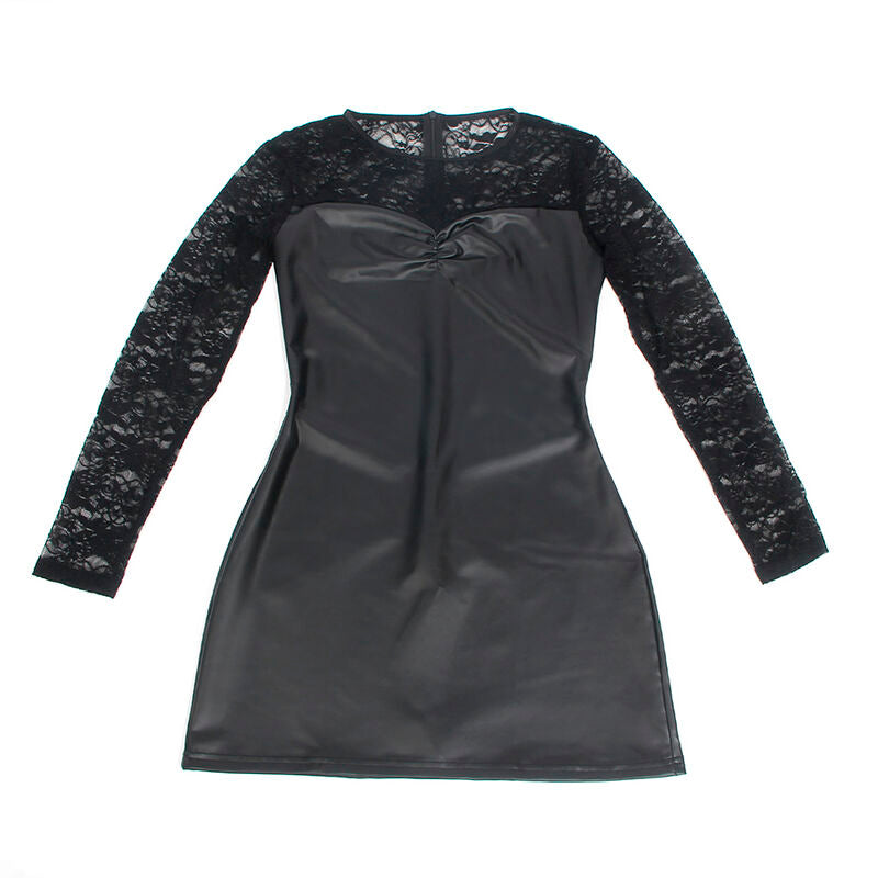 SUBBLIME - 955601 VESTIDO MANGA COMPRIDA COM RENDA PRETA L/XL - Sexshoptuga 