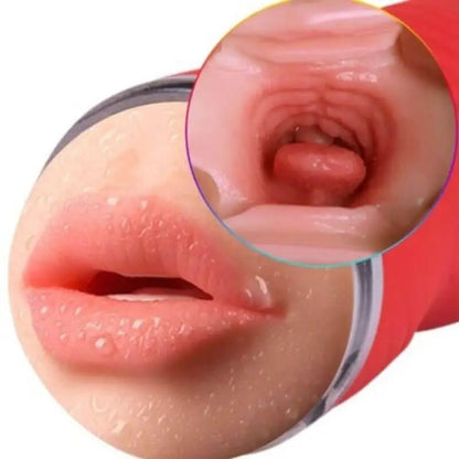 ARMONY - MASTURBADOR DUPLO VAGINA E BOCA VERMELHA - Sexshoptuga 