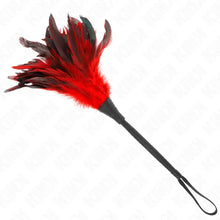 KINK - PENAS DE FRANGO EM FORMA DE CHIFRE VERMELHO 36 CM - Sexshoptuga 