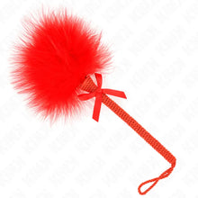 KINK - VARINHA DE CORDA DE NYLON COM PENAS DE CÓCEGAS E LAÇO VERMELHO 25 CM - Sexshoptuga 